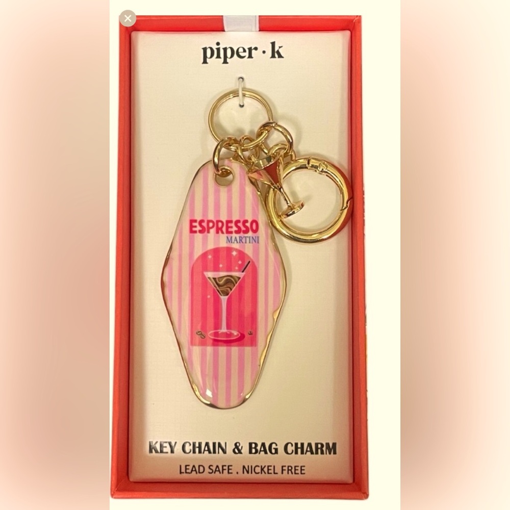Piper K chocolate Martini Key Chain & Bag Charm new in box